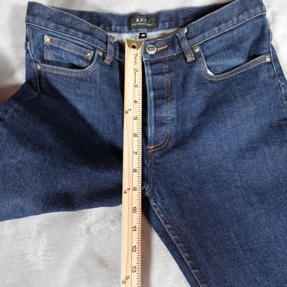 A.P.C Petite New Standard Denim Jeans Mens 30x29 Skinny Fit Low Rise Button Fly - Picture 11 of 11